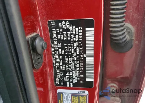 2014 Kia Sorento Lx из США, поврежденный, VIN 5XYKT3A66EG519902